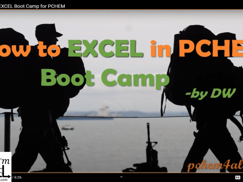 How to EXCEL in&nbsp;PCHEM?